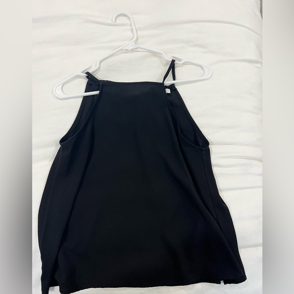 Like new black high neck sleeveless blouse chiffon